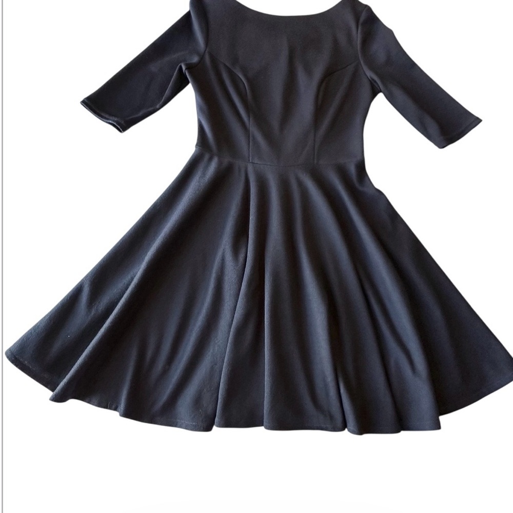 ASOS Petite Womens Dress Navy Blue Knit Short Sleeve Skater Criss Cross Back 2P - Picture 9 of 16